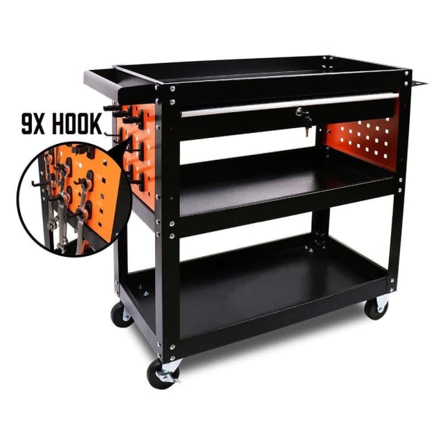 Single Drawer Tool Storage Trolley Cart Chest with