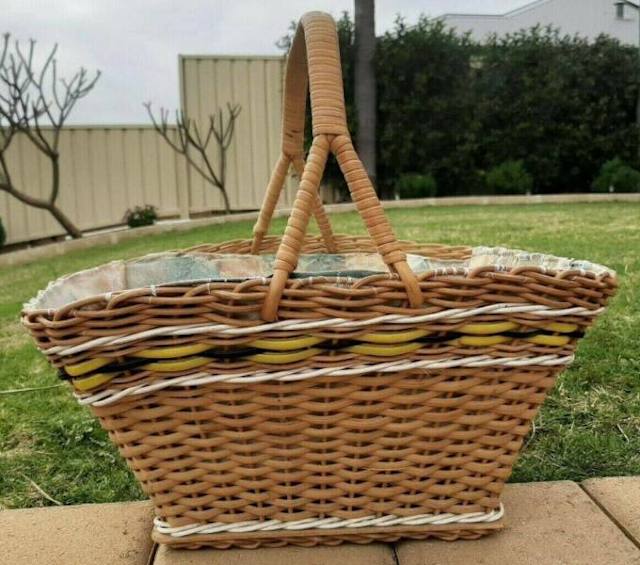 ORIGINAL RETRO WOVEN CANE/WICKER SHOPPING/PICNIC/HAMPER/ BASKET Other Home & Garden Gumtree
