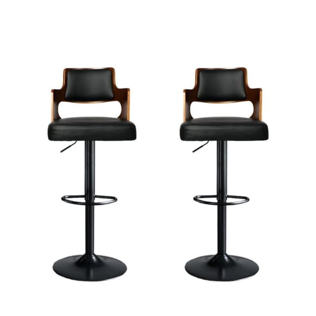 Levede 1x Bar Stools Kitchen Gas Lift Wooden Beech Stool Chair Sw