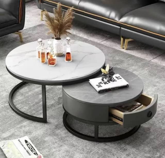 Brand New Round Nesting Sintered Stone Coffee Table Coffee Tables