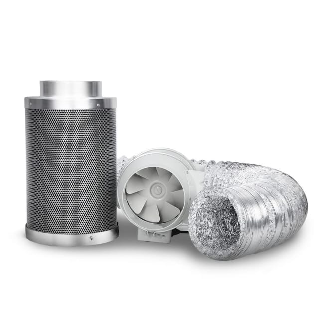 6 Hydroponics Grow Tent Kit Ventilation Kit Fan Carbon Filter Du