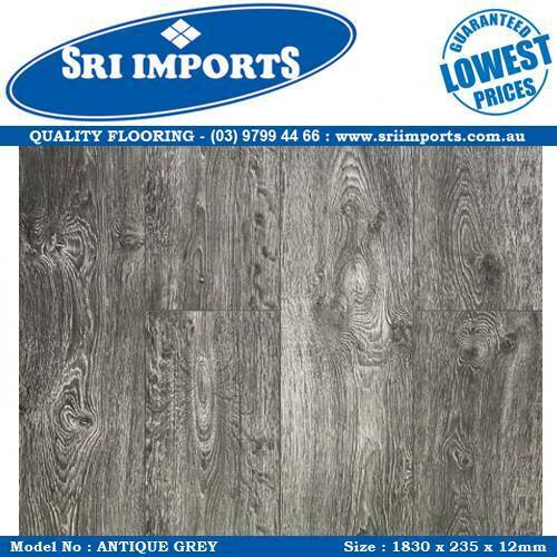 12mm AC4 HDF LAMINATE (1830x235x12) ANTIQUE GREY 23.90 PSQM
