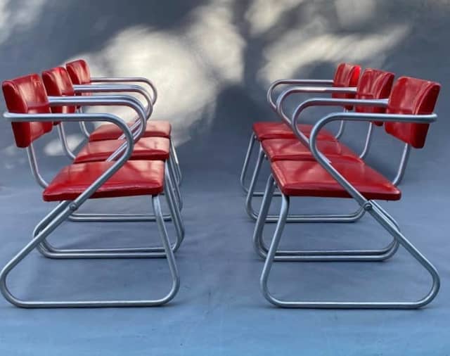 1940s Tubular Aluminum Dining chairs by Namco Warren McArthur Dining