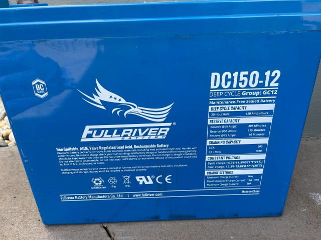 Premium FullRiver AGM Deep Cycle Battery- LHP DC150-12 12VOLT 150AH ...