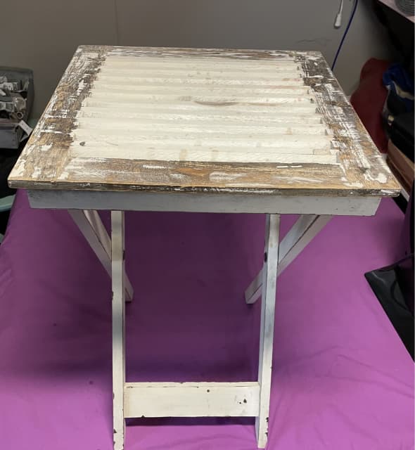 Two timber louvred side tables Buffets & Side Tables Gumtree