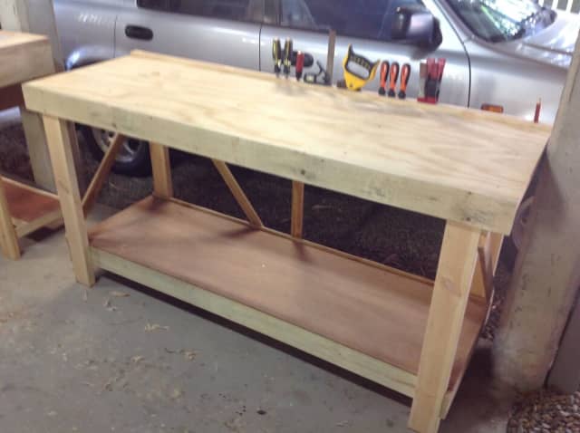 Workbench strong timber carpenter built new