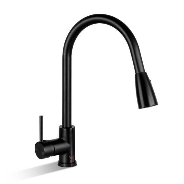 Kitchen Mixer Tap Pull Out Spray Spout Trendy Black Modern Building