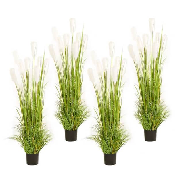 4X 120cm Green Artificial Indoor Potted Reed Grass Tree Fake Plan