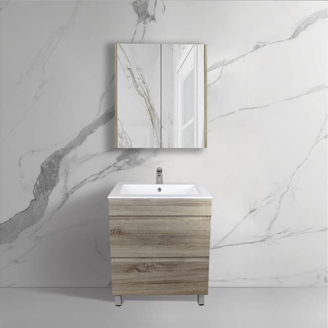 600*460*850mm Freestanding Bathroom Vanity With Legs White Oak