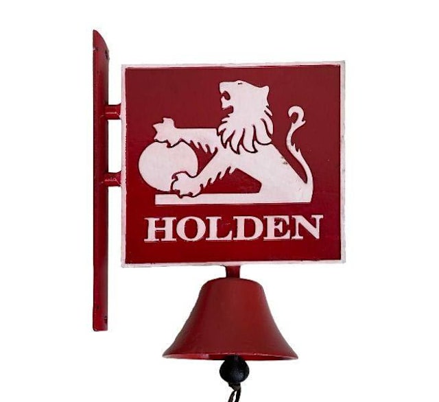 Cast Iron Holden 75 Logo Bell Hand Painted Man Cave Licensed