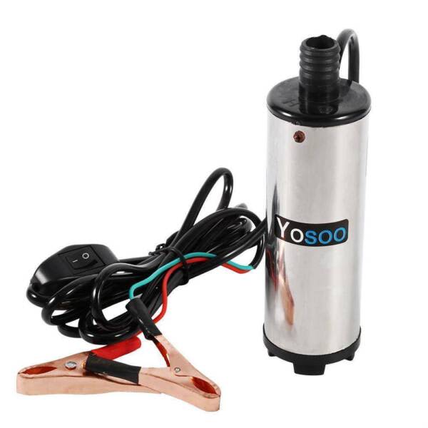 12V Stainless Steel Submersible Transfer Pump Water Oil Fuel Hand