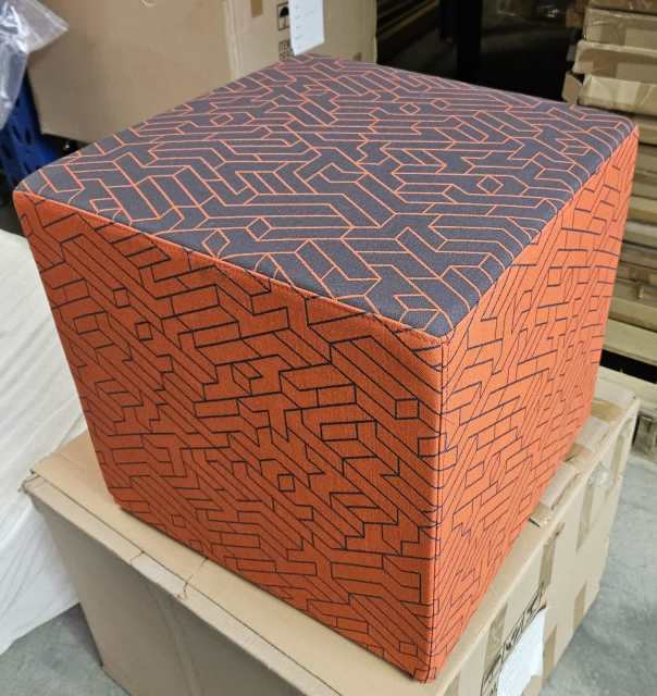 Tetris pattern Red & dark grey Ottoman 600mm square 450mm high Other Furniture Gumtree