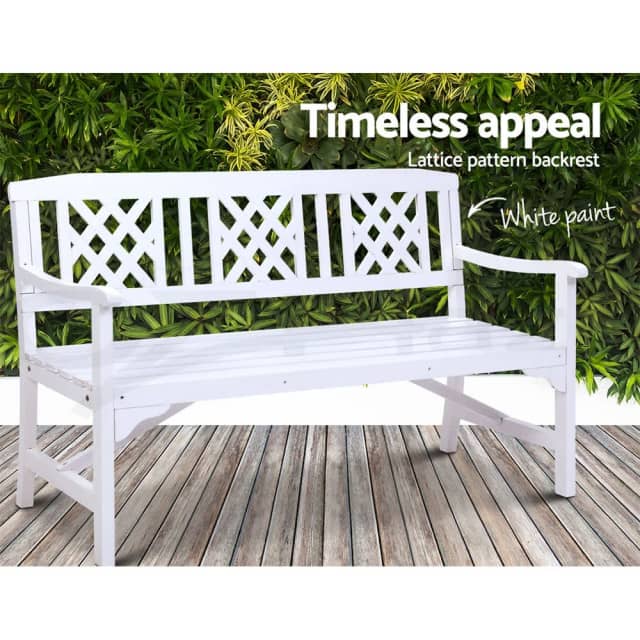 3 Seat Patio Furniture Timber Outdoor Lounge Chair White Lounging