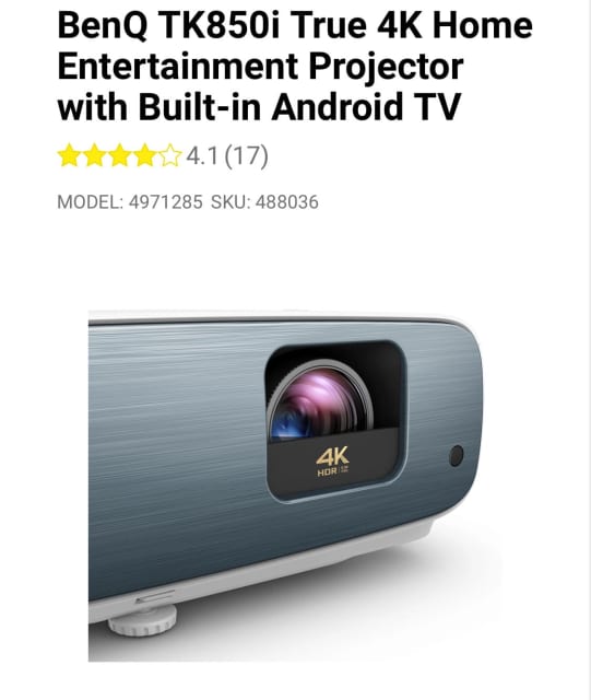 Ben Q TK850i 4K HDR eARC PROJECTOR with 100 inch Screen TVs Gumtree Australia Armadale Area