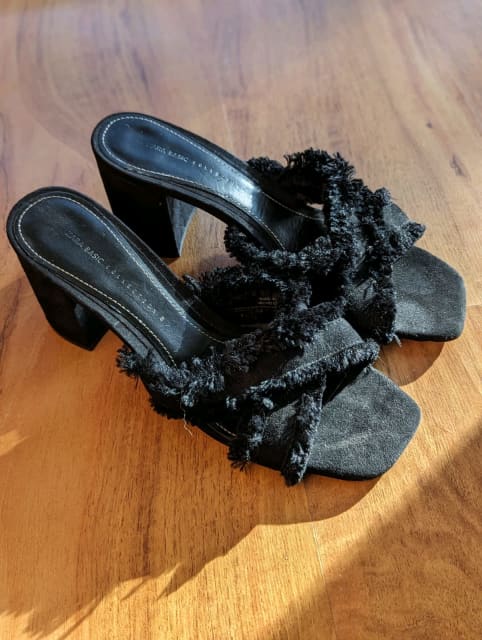 Zara black fringed mule heels | Womens Shoes | Gumtree Australia Joondalup  Area - Heathridge | 1316745287