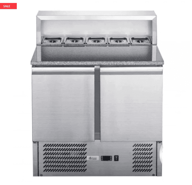 FEDX Two Door Salad Prep Fridge with Marble Top 240LRent or Buy