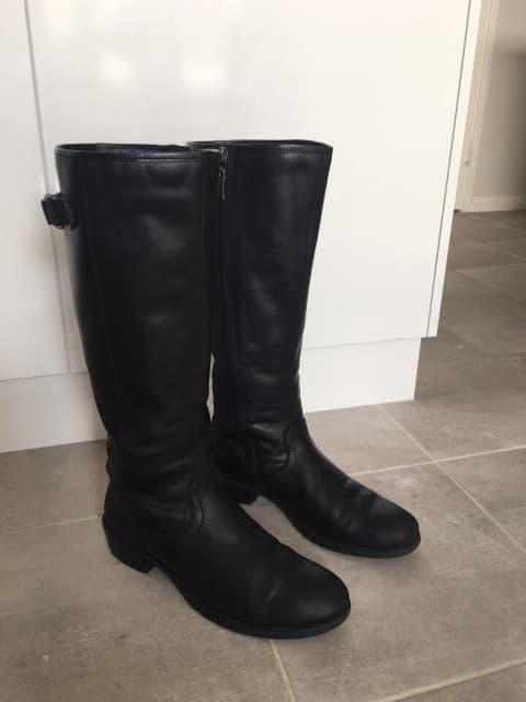 Leather Calf-Height Boots, Black Size 40 Airflex | Women's Shoes ...