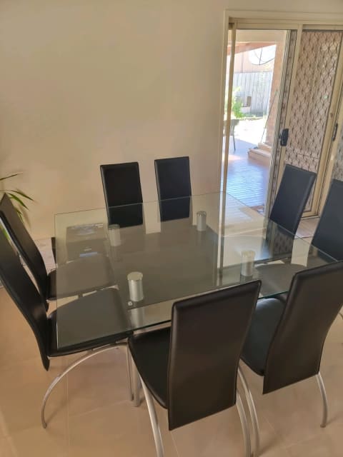 used glass dining table