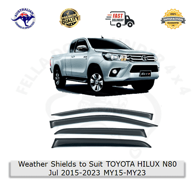 Weather Shields Window Visors To Suit Toyota Hilux N80 15-23 | Auto ...