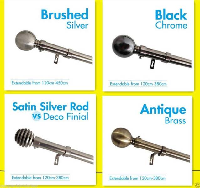 TOP QUALITY Curtain Rod ; Finial Set, Extendable from 120cm 430cm