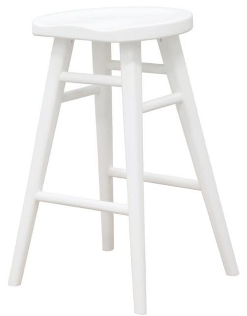 Scandinavian Timber Kitchen Counter Stool (White) Stools & Bar stools
