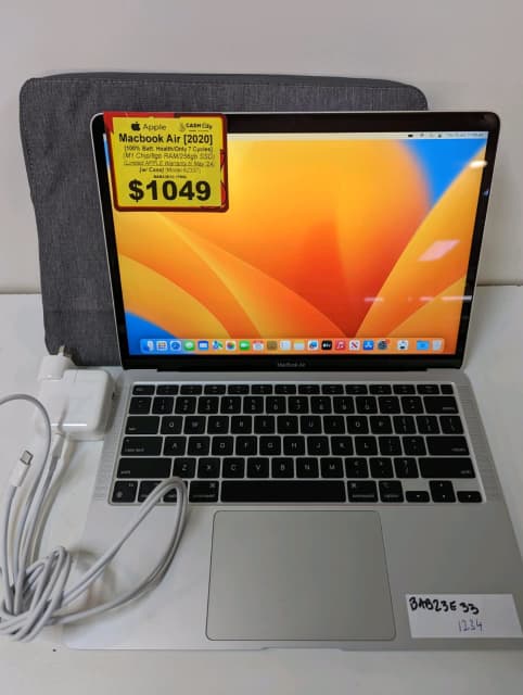 MacBook Air M1 2020 (w Case/100% Battery/7 Cycles) (256GB SSD