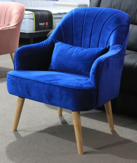 bright blue armchair