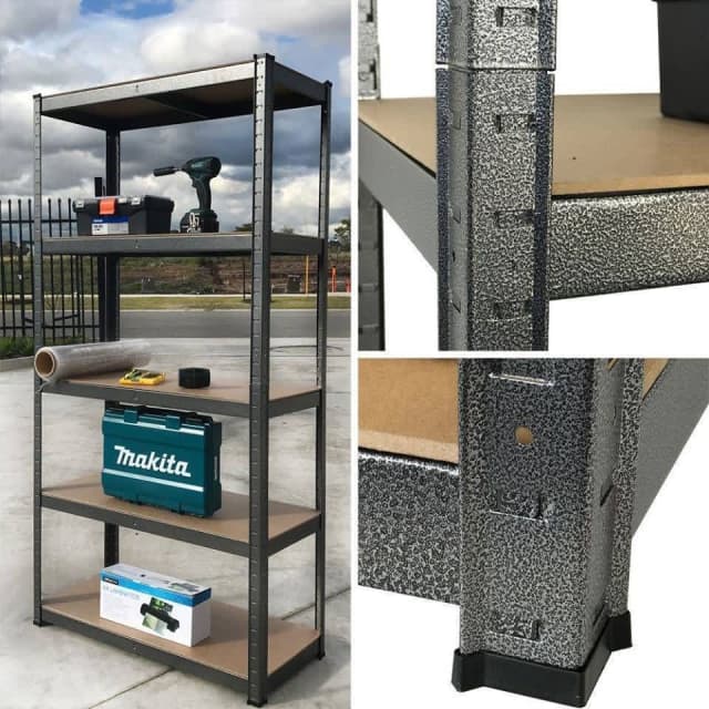 90x40x180cm Black Metal Warehouse Racking Storage Garage Shelving Tool Storage & Benches