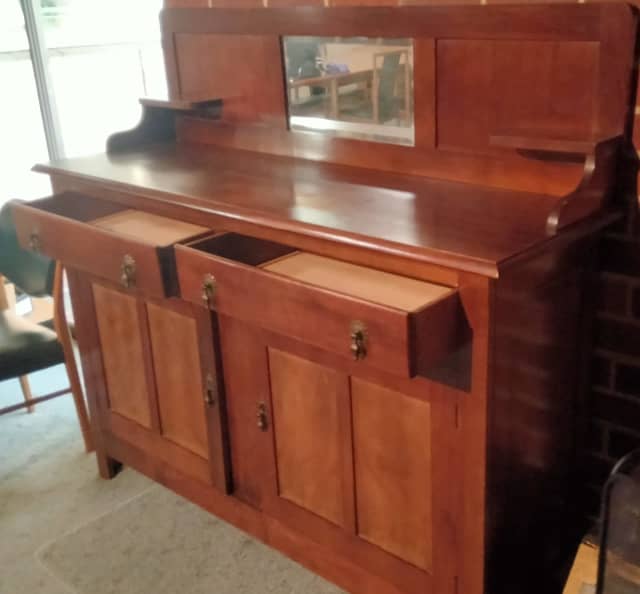 Antique timber chiffonier with built in mirror Buffets & Side Tables