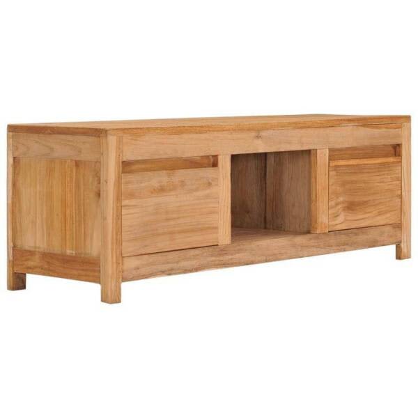 Solid Teak Wood TV 100cm Stand Sideboard Lowboard Furniture