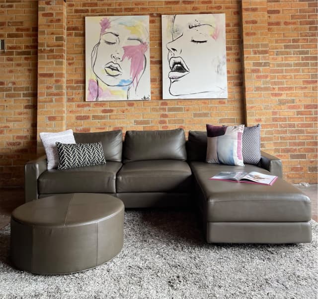 KING LIVING CONCERTO TrueTouch KRUGER LEATHER MODULAR SOFA 8K RRP