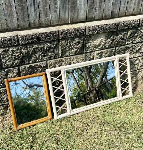 Vintage cane rattan mirrors 35, 60 Mirrors in Wynnum QLD Gumtree Australia
