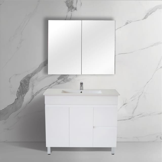 900x460x850mm Freestanding Bathroom Vanity With Legs Gloss White ...