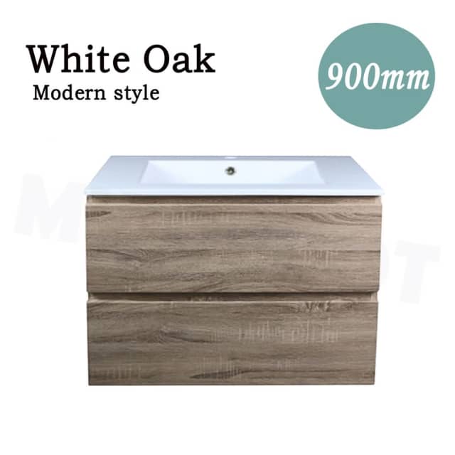 900x460x520mm Wall Hung Bathroom Vanity White Oak | Building Materials ...