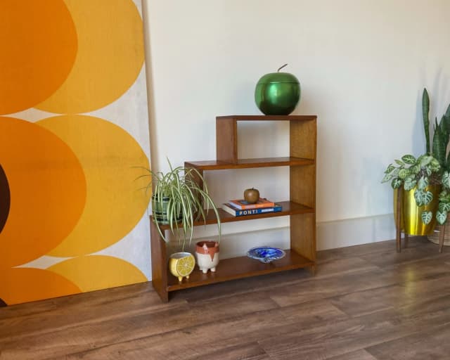 Vintage Retro Solid Timber Step Bookcase Can Deliver Bookcases