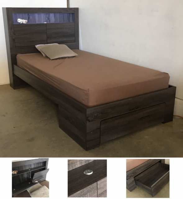 BRAND NEW KING SINGLE BED FRAME WITH USB PORT LIGHTS & STORAGE DRAWER Beds Gumtree Australia
