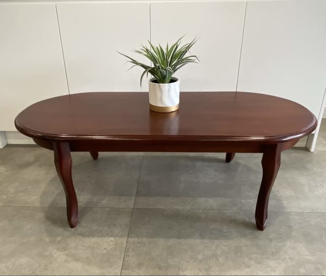 Vintage solid wood large oval coffee table Coffee Tables Gumtree