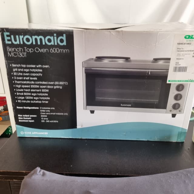 euromaid benchtop oven with hotplates