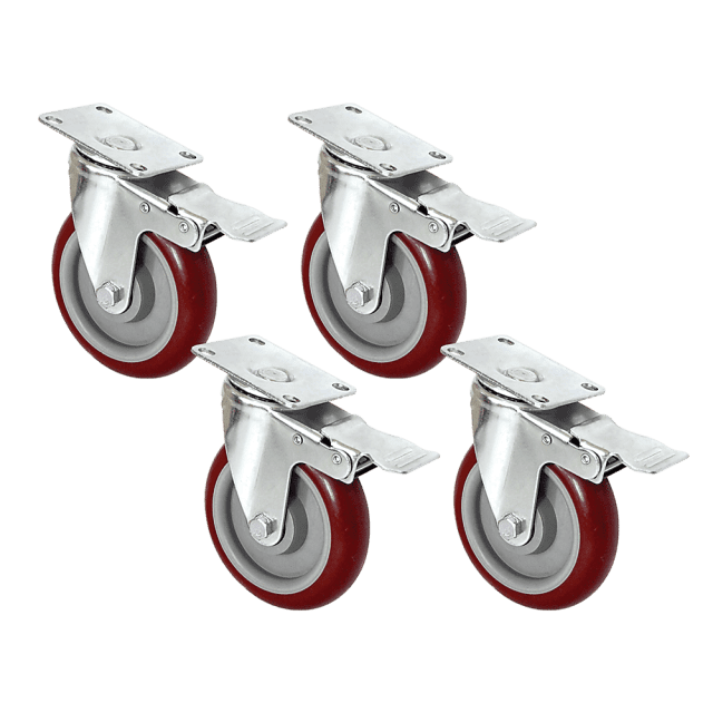 Heavy Duty 400kg Swivel Castor Wheels Trolley Furniture Tool Storage