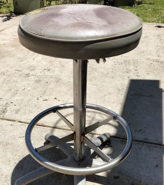 Vintage Bar Work Stool very cool Industrial Retro Mid Century metal