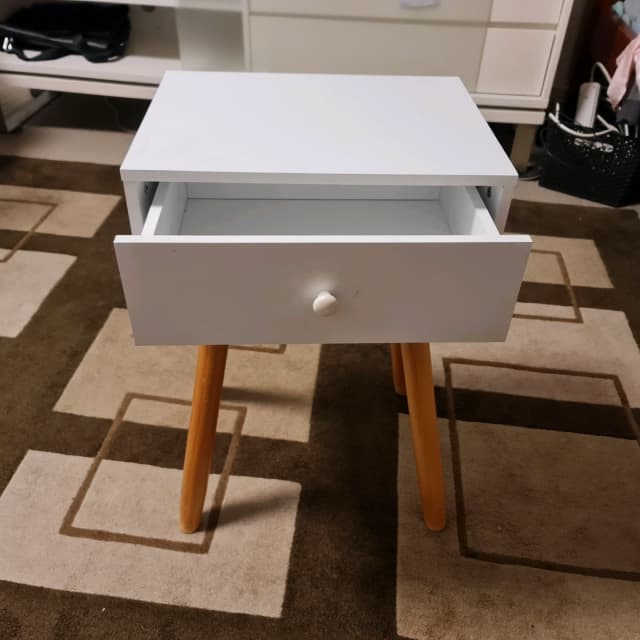 timber wood bookcase bedside table with drawers Bookcases & Shelves