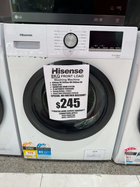 hisense 8kg front load washer hwfm8012