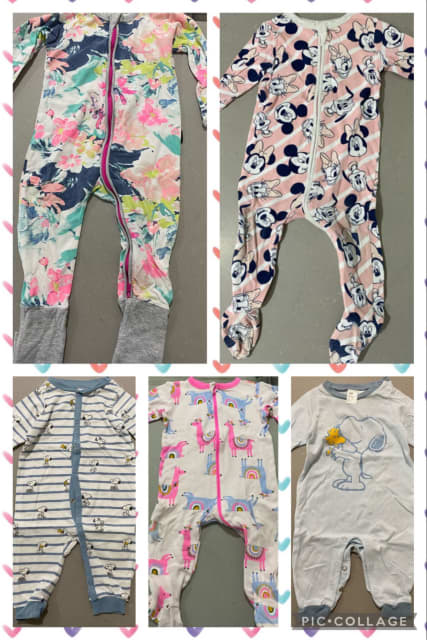 5 baby and toddler sleeping onesie bundle size(000 & 1 | Baby Clothing ...