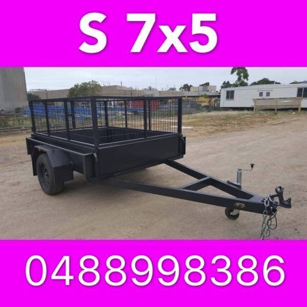 7x5 box trailer with mesh cage heavy duty full rhs local made