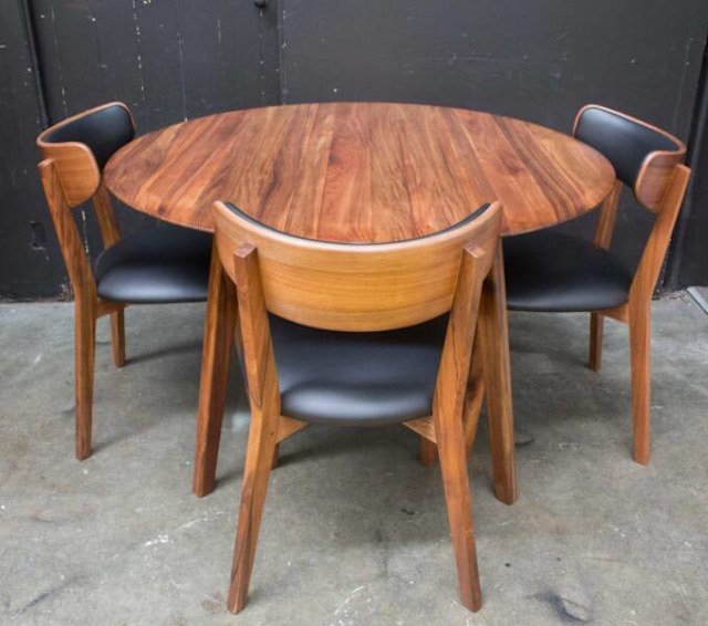 Retro Round Dining Tables Solid Tasmanian Blackwood Timber 3 Sizes