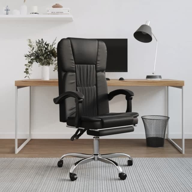 Reclining Office Chair Black Faux Leather... Office Chairs Gumtree