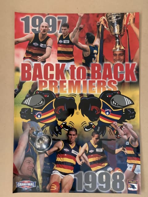 Adelaide Crows******1998 Back 2 Back Premiers Original Poster NEW ...