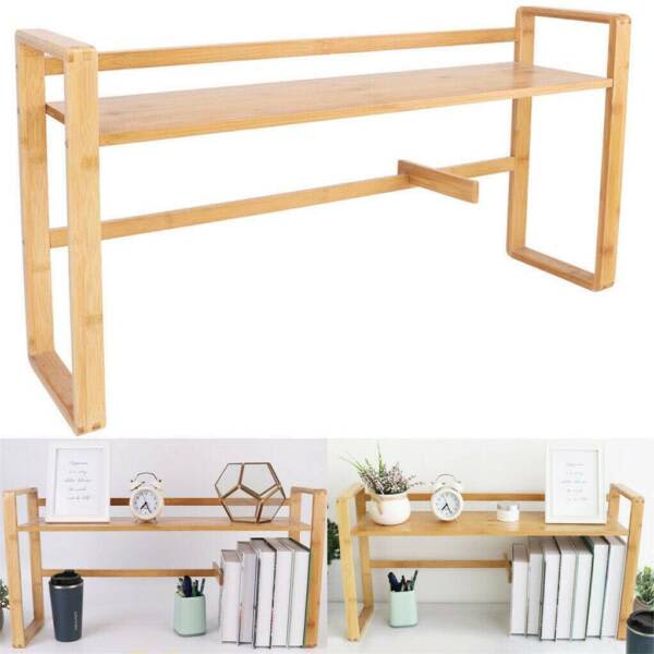 Standing Bookshelf Bamboo Made Desk Hutch Storage Shelf Holder Other Home & Garden Gumtree