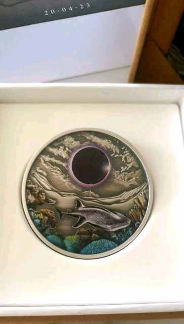 Perth Mint  2023 Ningaloo Eclipse 2oz Silver Antiqued Coloured Coin