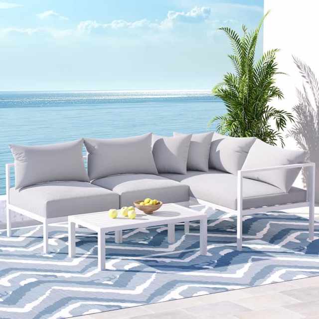 4Seater Aluminium Outdoor Sofa Set Lounge Setting Lounging